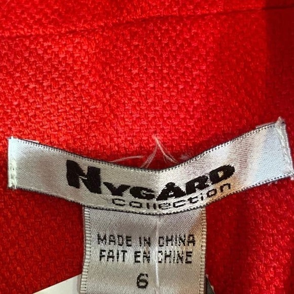 Nygard Collection Red Linen Blend Spring/Summer Red Jacket Size 6 NEW - Picture 6 of 6